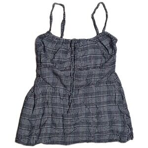 Hollister Women's Plaid Smocked Cami Mini Dress‎ Adjustable Straps Size S